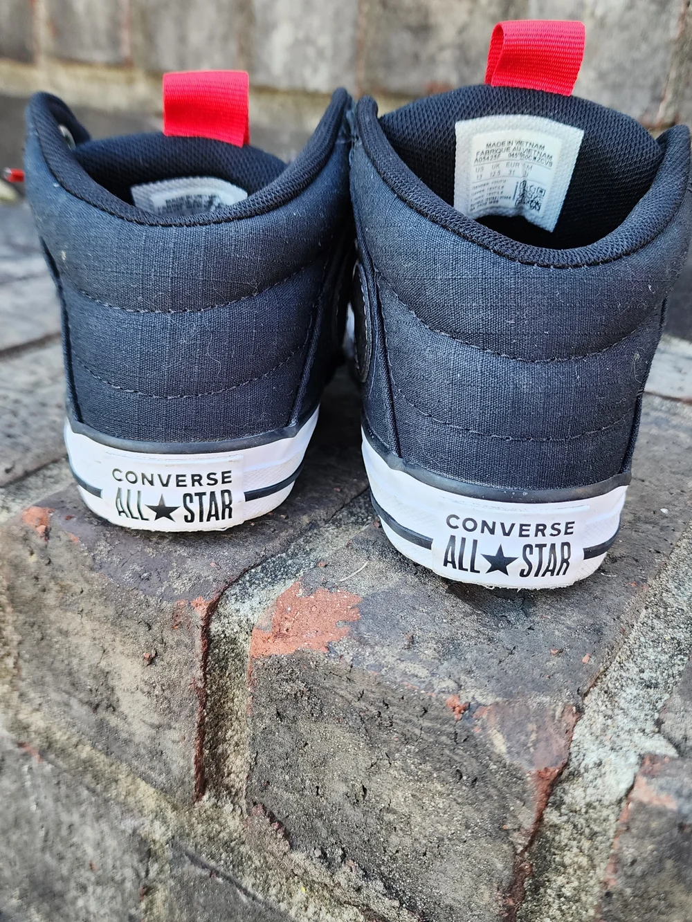Converse Kids Black and Gray High-Top Canvas Sneakers